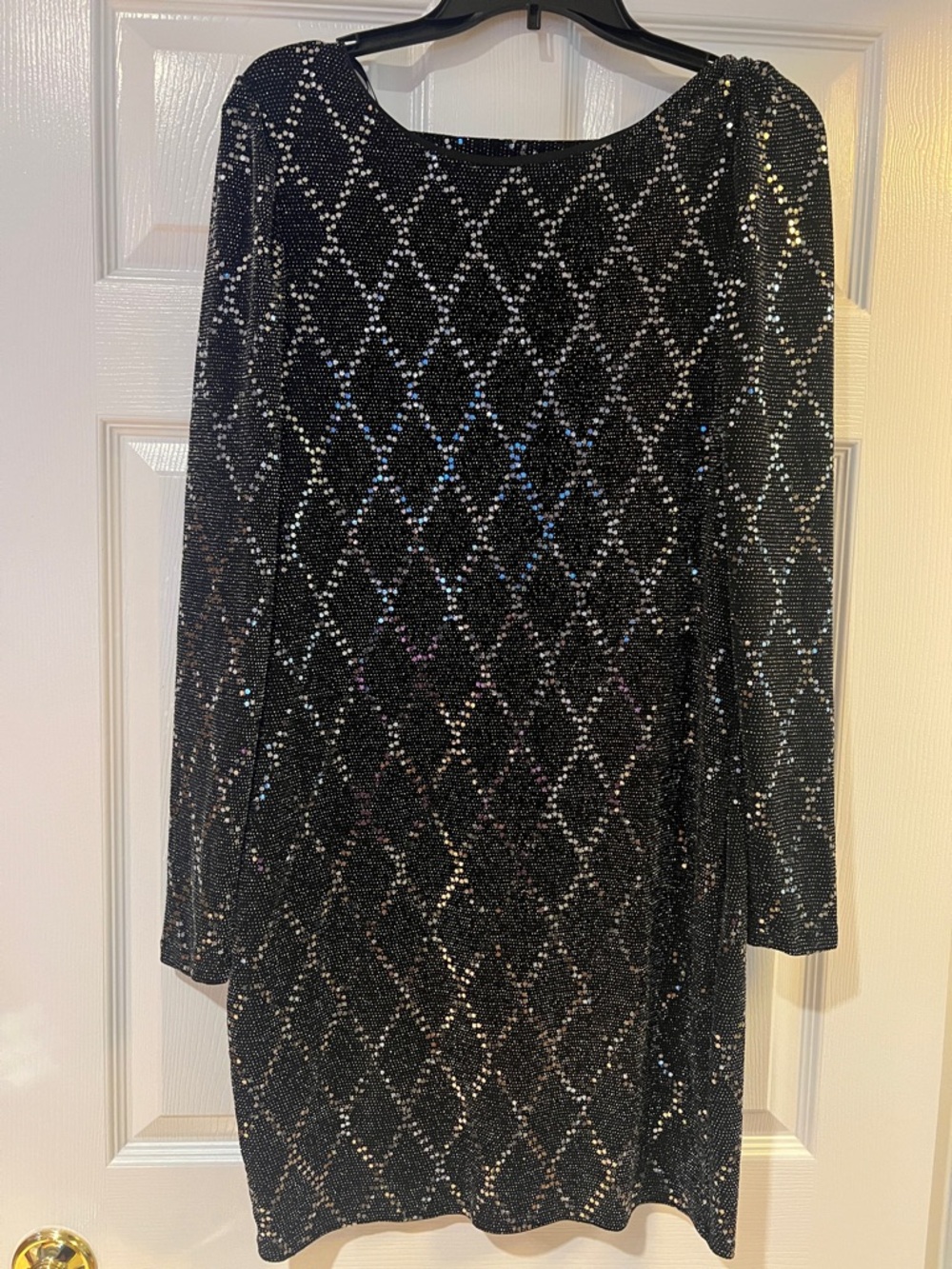 Forever 21 Black Sequin Long-Sleeve Dress